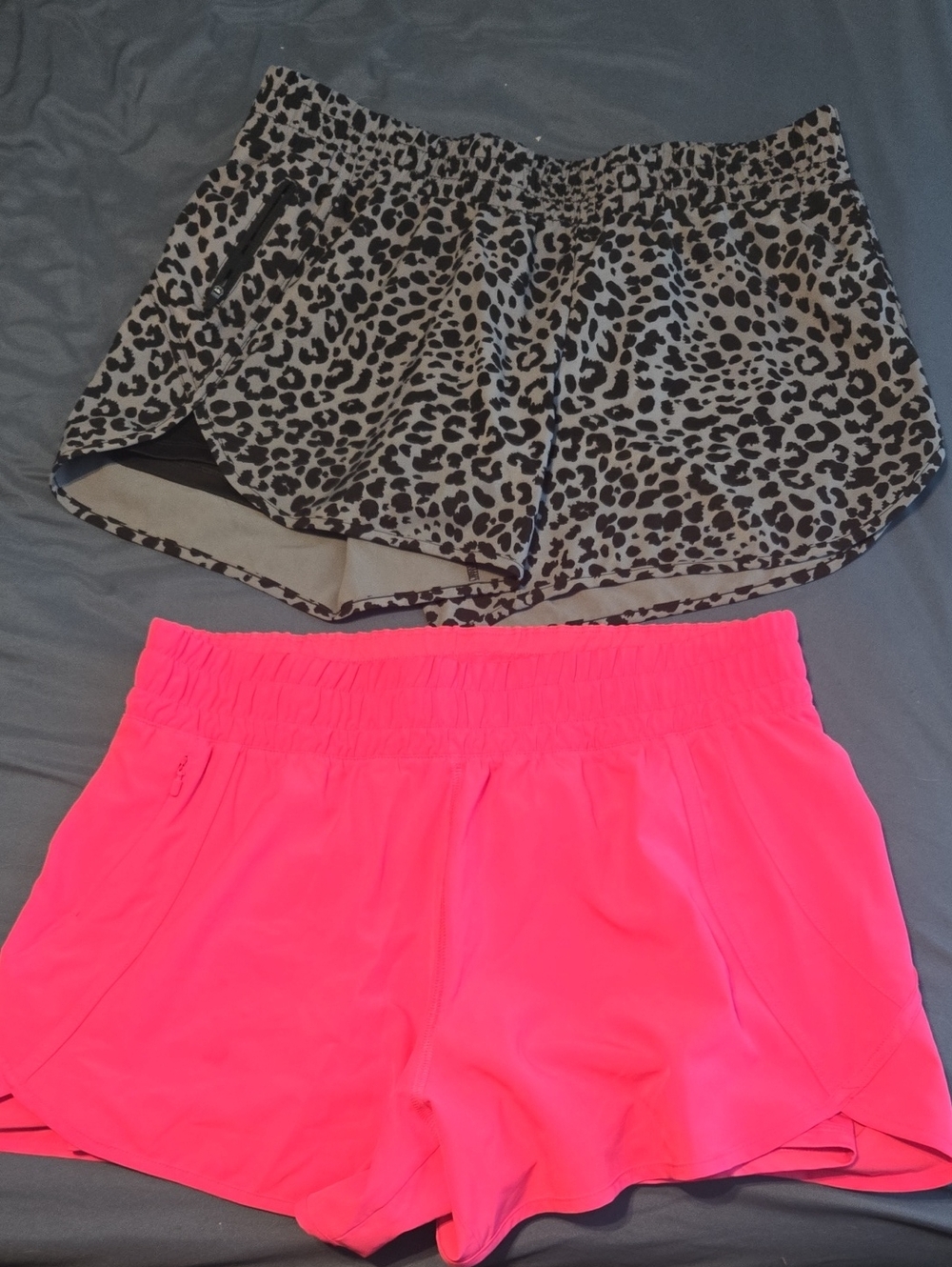 Avia Neon Pink Athletic Shorts & Leopard Print Running Shorts